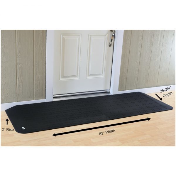 Handi Ramp ADA Compliant Rubber Threshold Ramp: 2" Rise x 82" Wide x 23-1/4" Depth - 2 pc assembly MRAEZ2130